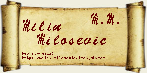 Milin Milošević vizit kartica